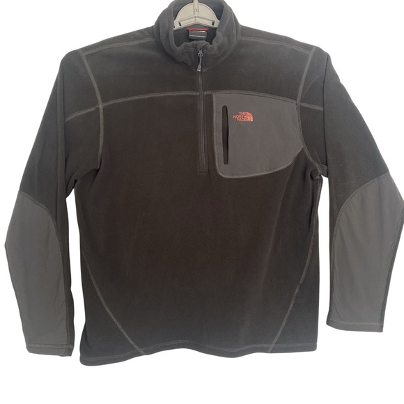The North Face 1/4 Zip Fleece Pullover Jacket Men Size M Medium Black Sweatshirt - Picture 1 of 12